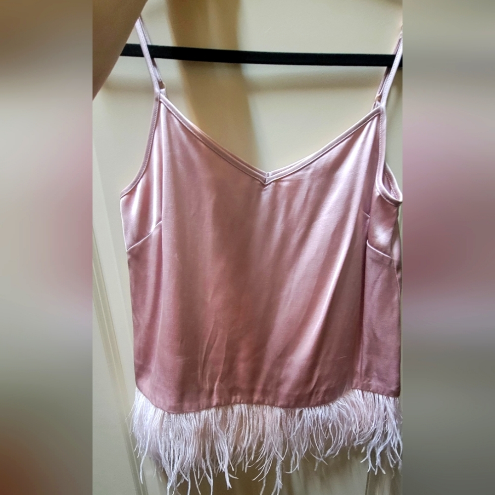 Vince Camuto Pink Frill Camisole Top